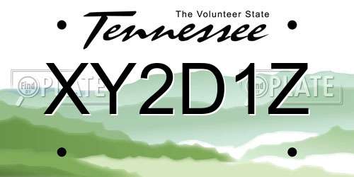 XY2D1Z Tennessee License Plate