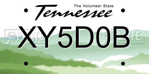 XY5D0B Tennessee License Plate