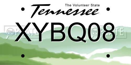 XYBQ08 Tennessee License Plate