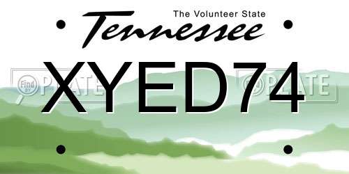 XYED74 Tennessee License Plate