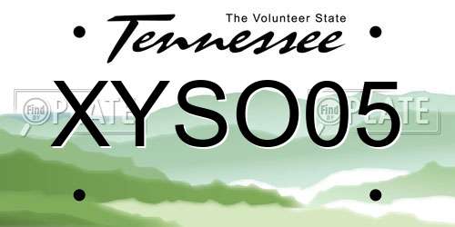 XYSO05 Tennessee License Plate