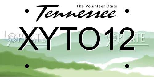 XYTO12 Tennessee License Plate