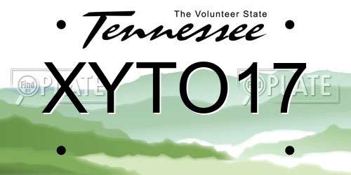XYTO17 Tennessee License Plate