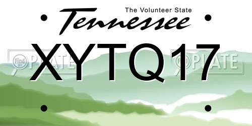 XYTQ17 Tennessee License Plate