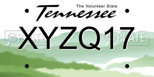 XYZQ17 Tennessee License Plate