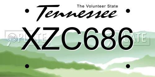 XZC686 Tennessee License Plate