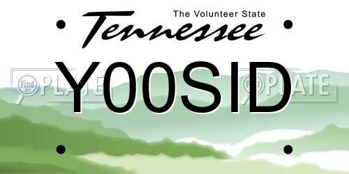 Y00SID Tennessee License Plate