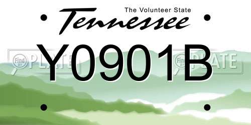 Y0901B Tennessee License Plate
