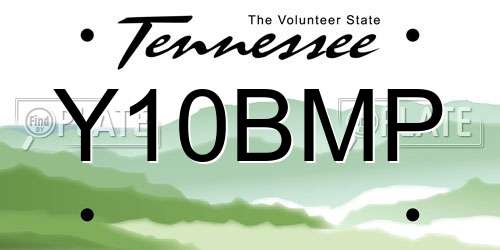 Y10BMP Tennessee License Plate