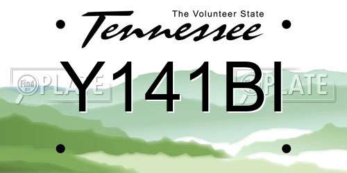 Y141BI Tennessee License Plate