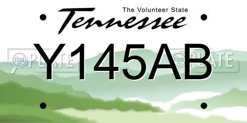 Y145AB Tennessee License Plate