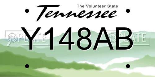 Y148AB Tennessee License Plate