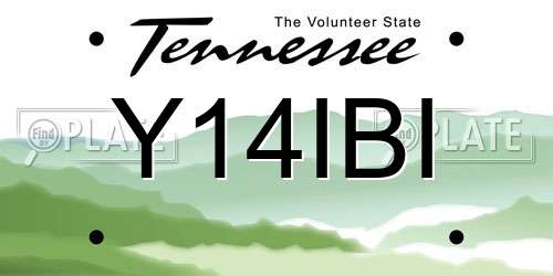 Y14IBI Tennessee License Plate
