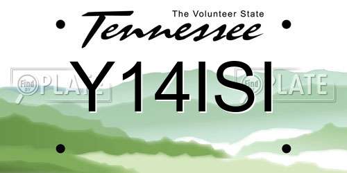 Y14ISI Tennessee License Plate