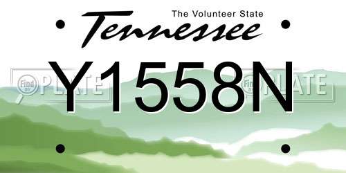 Y1558N Tennessee License Plate
