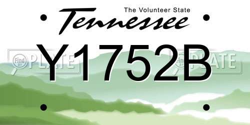 Y1752B Tennessee License Plate