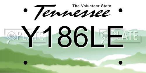 Y186LE Tennessee License Plate