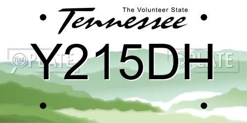 Y215DH Tennessee License Plate