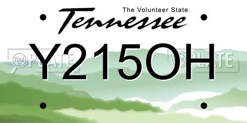 Y215OH Tennessee License Plate