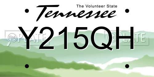 Y215QH Tennessee License Plate