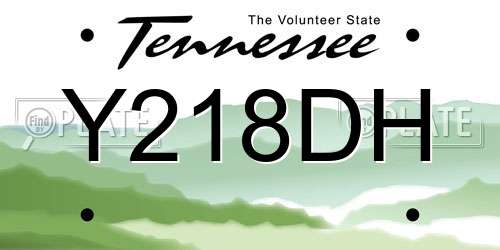 Y218DH Tennessee License Plate