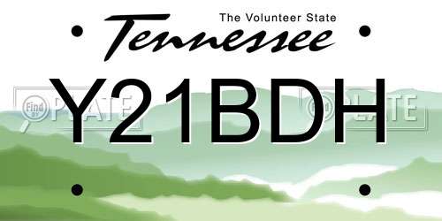 Y21BDH Tennessee License Plate