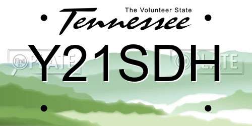 Y21SDH Tennessee License Plate