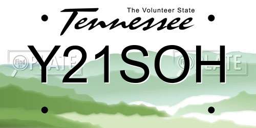 Y21SOH Tennessee License Plate