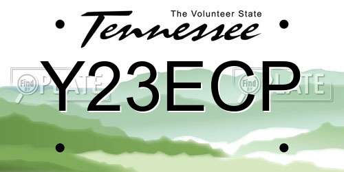 Y23ECP Tennessee License Plate