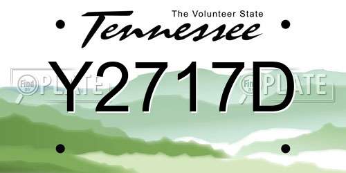 Y2717D Tennessee License Plate