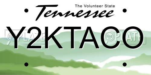 Y2KTACO Tennessee License Plate