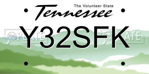 Y32SFK Tennessee License Plate