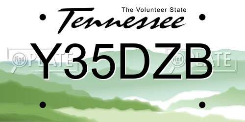 Y35DZB Tennessee License Plate