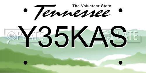 Y35KAS Tennessee License Plate