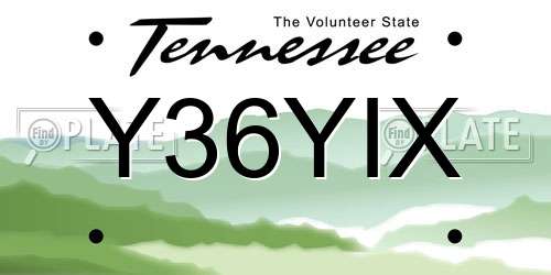 Y36YIX Tennessee License Plate