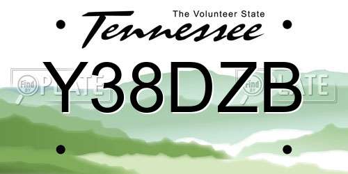 Y38DZB Tennessee License Plate