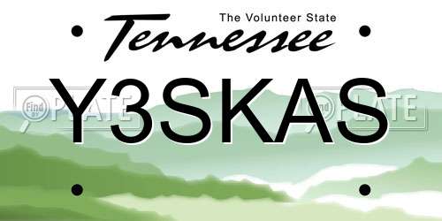 Y3SKAS Tennessee License Plate