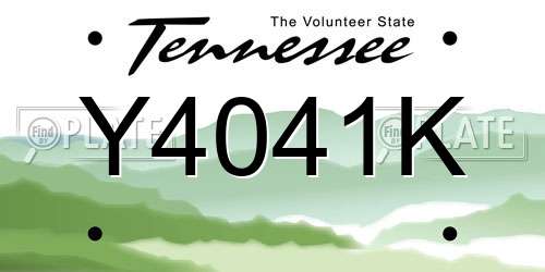 Y4041K Tennessee License Plate