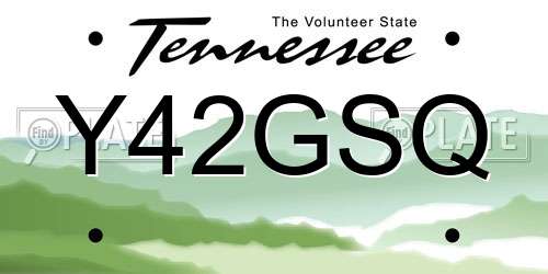 Y42GSQ Tennessee License Plate