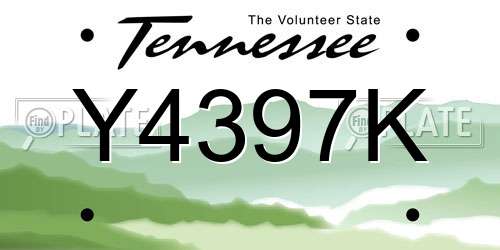 Y4397K Tennessee License Plate