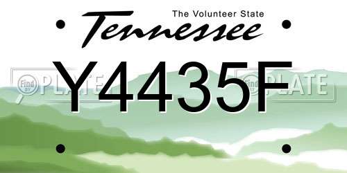 Y4435F Tennessee License Plate