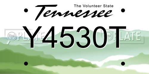 Y4530T Tennessee License Plate