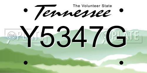 Y5347G Tennessee License Plate
