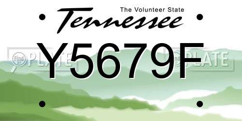 Y5679F Tennessee License Plate