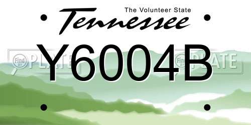 Y6004B Tennessee License Plate
