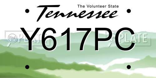 Y617PC Tennessee License Plate