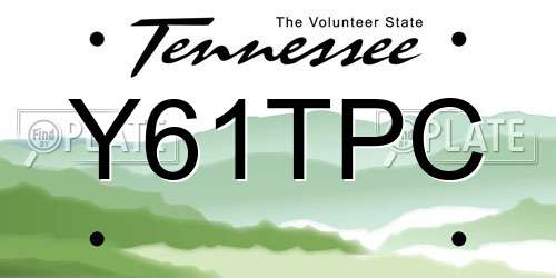 Y61TPC Tennessee License Plate