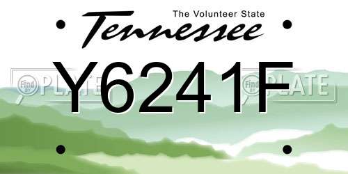 Y6241F Tennessee License Plate
