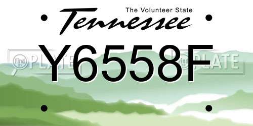 Y6558F Tennessee License Plate