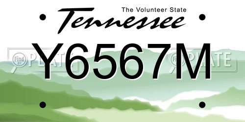 Y6567M Tennessee License Plate